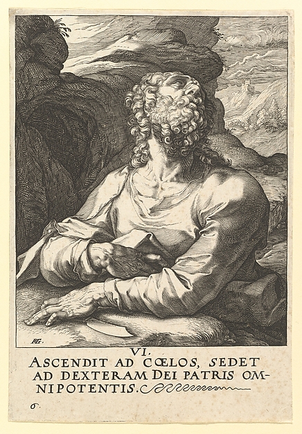St. Bartholomew, from "Christ, the Apostles and St. Paul with the Creed" by Hendrick Goltzius