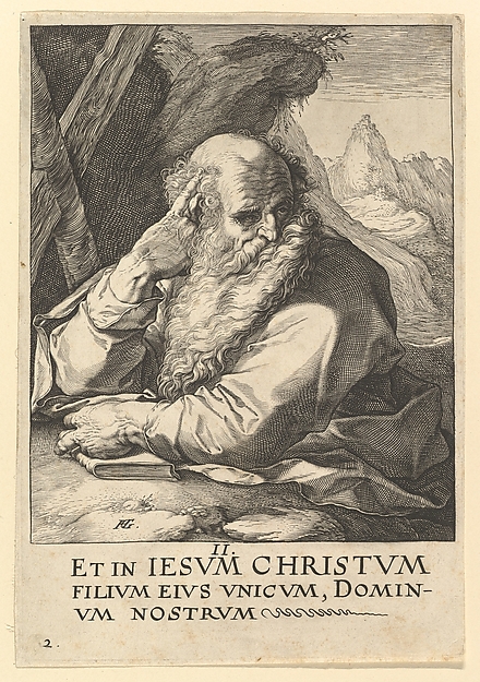 St.  Andrew, from "Christ, the Apostles and St. Paul with the Creed" by Hendrick Goltzius