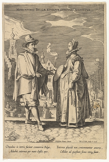 Mercatoris Belgae Eiusque Coniugis Vestitus, from Fashions of Different Nations