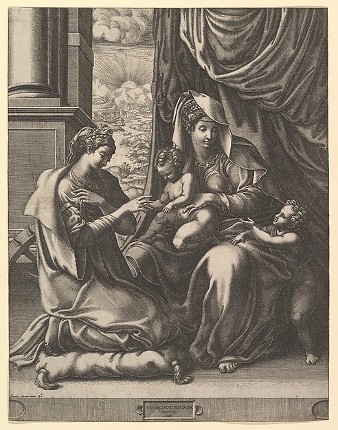 The Mystic Marriage of St. Catherine by Giorgio Ghisi