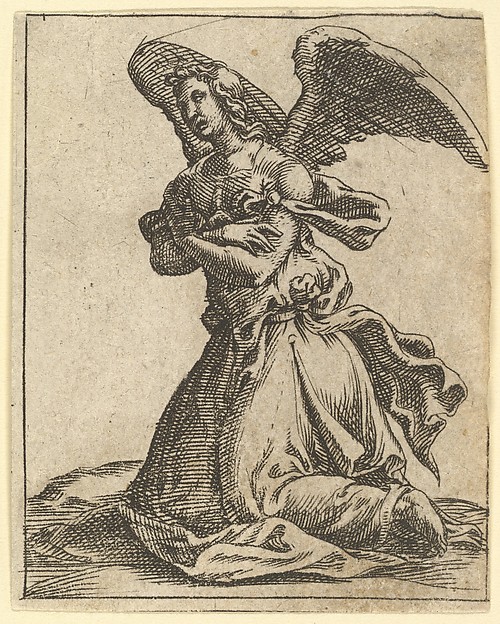 The Virgin of Sorrows: Angel; one of nine surrounding compartments from the Virgin of Sorrows, now separated