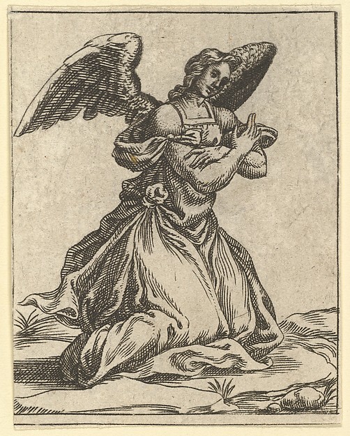 The Virgin of Sorrows: Angel; one of nine surrounding compartments from the Virgin of Sorrows, now separated