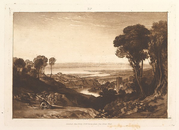 Junction of Severn and Wye, part VI, plate 28 from "Liber Studiorum"