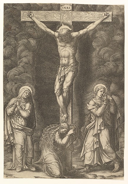 The Crucifixion with the Virgin, the Magdalen, and St. John by Giorgio Ghisi