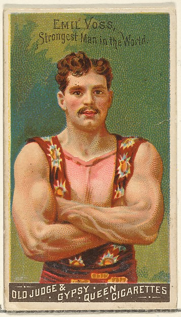 Emil Voss, Strongest Man in the World, from the Goodwin Champion series for Old Judge and Gypsy Queen Cigarettes