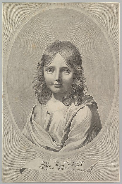 Bust of Jesus as a Child in an Oval by Claude Mellan