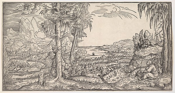Landscape with Saint John the Evangelist by Virgil Solis