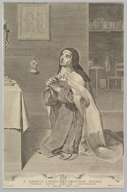 St. Theresa Kneeling in Prayer by Claude Mellan