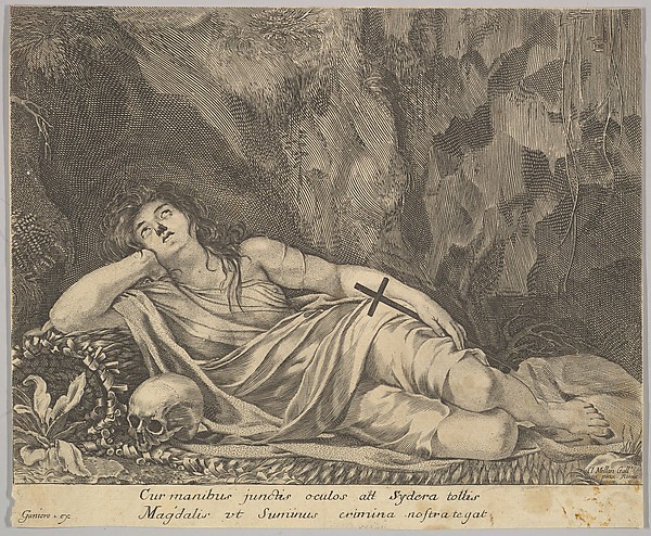 St. Mary Magdalen Reclining in a Grotto by Jean Ganier