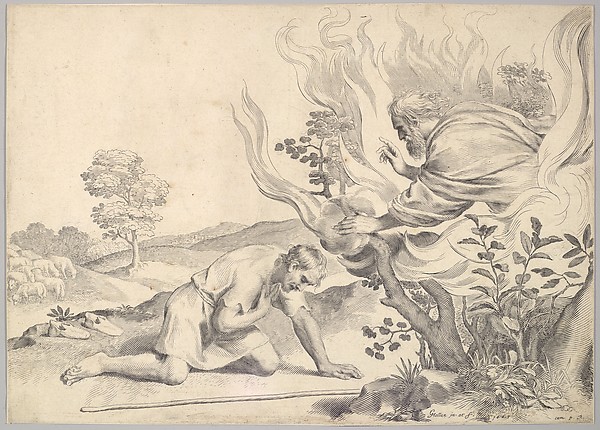 Moses Before the Burning Bush by Claude Mellan