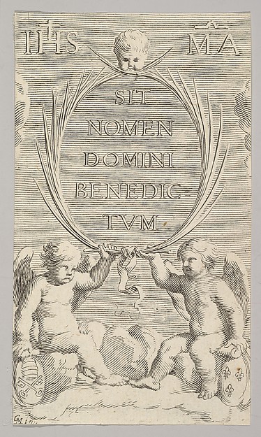 Two Angels Seated on Clouds
