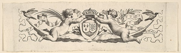 Headband: Two Infants with the Arms of France and Navarre