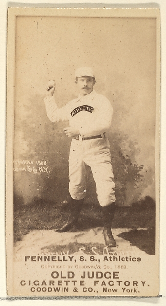 Fennelly, Shortstop, Philadelphia Athletics, from the Old Judge series (N172) for Old Judge Cigarettes