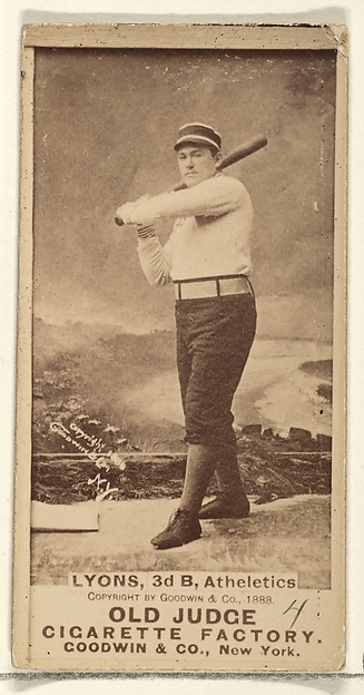 Lyons, 3rd Base, Philadelphia Athletics, from the Old Judge series (N172) for Old Judge Cigarettes