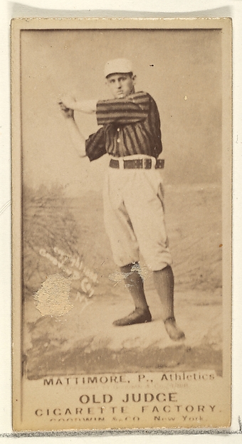 Mattimore, Pitcher, Philadelphia Athletics, from the Old Judge series (N172) for Old Judge Cigarettes