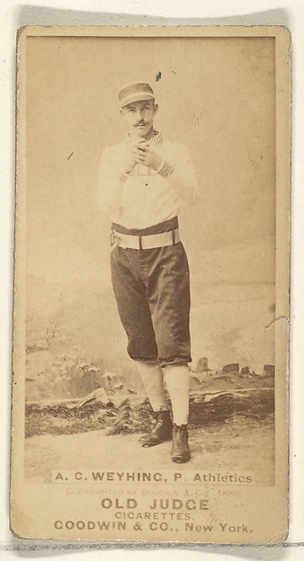 A.C. Weyhing, Pitcher, Philadelphia Athletics, from the Old Judge series (N172) for Old Judge Cigarettes