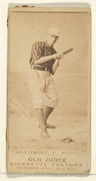 Mattimore, Pitcher, Philadelphia Athletics, from the Old Judge series (N172) for Old Judge Cigarettes