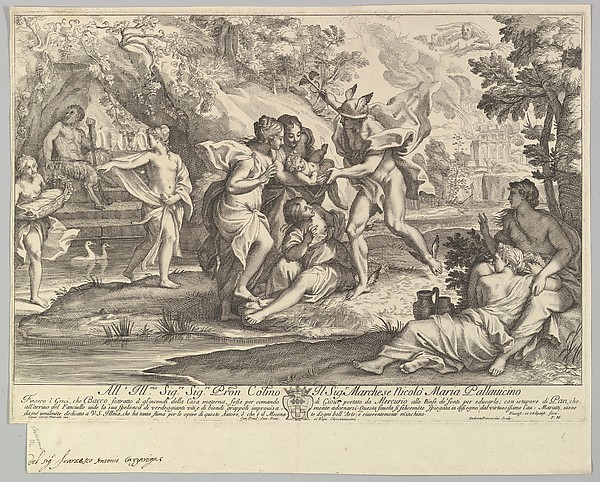 Bacchus as a child given by Mercury to the care of the Nymphs