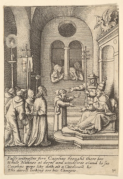 Jesus again before Caiaphas by Wenceslaus Hollar