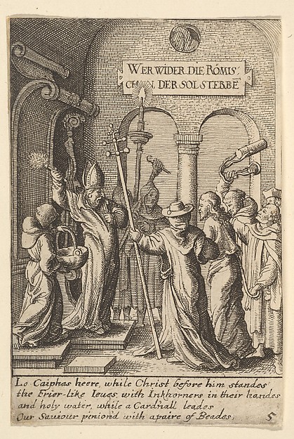 Jesus before Caiaphas by Wenceslaus Hollar