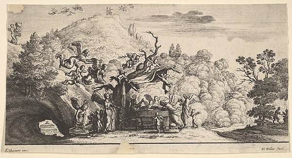 Jesus served by angels by Wenceslaus Hollar