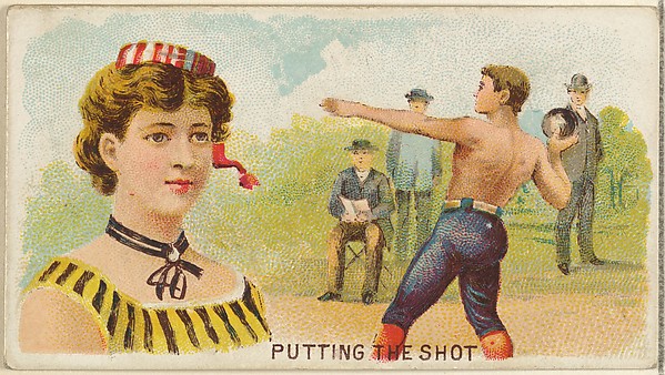 Putting the Shot, from the Games and Sports series (N165) for Old Judge Cigarettes by Goodwin & Company, The Metropolitan Museum of Art