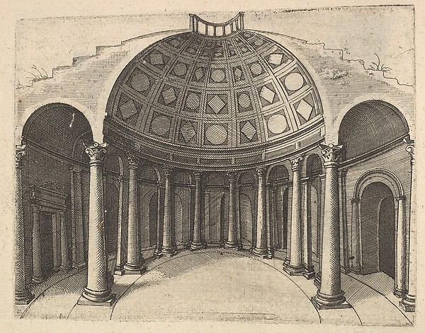 Cross-Section of Round Temple [Pinaculu Termar], from the series 'Ruinarum variarum fabricarum delineationes pictoribus caeterisque id genus artificibus multum utiles'