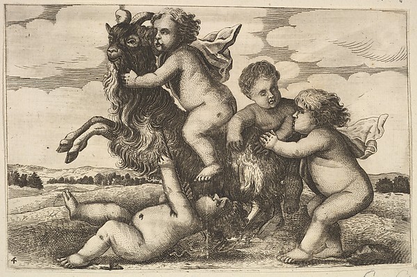 Four small boys and a goat (copy in reverse)