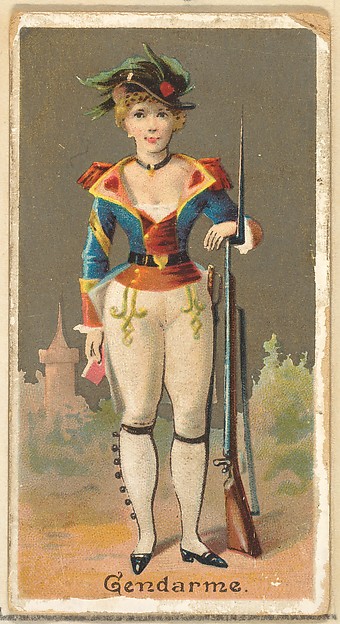 Gendarme, from the Occupations for Women series (N166) for Old Judge and Dogs Head Cigarettes