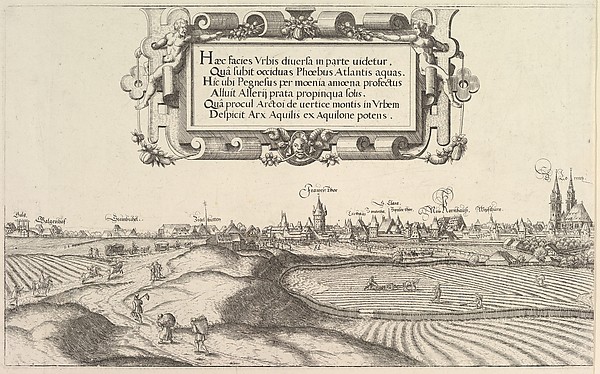 View of Nuremberg, to the east, left plate
