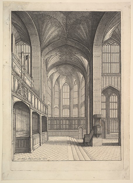 Bray's Chapel in St. George's Chapel, Windsor (from Elias Ashmole's "The Institution, Laws & Ceremonies of the most Noble Order of the Garter," London 1672)