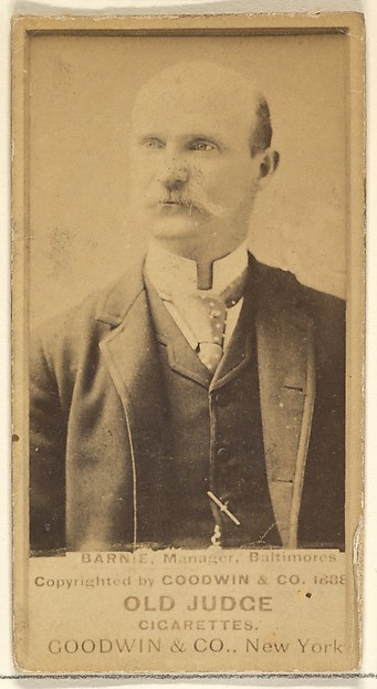 Barnie, Manager, Baltimore Orioles, from the Old Judge series (N172) for Old Judge Cigarettes