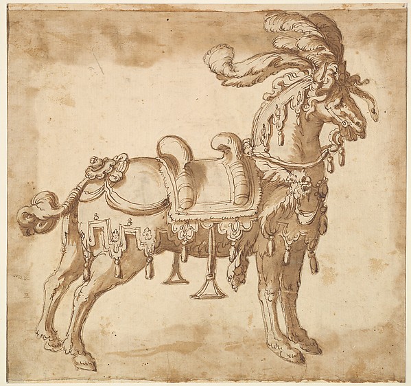 Horse Dressed Up for a Tournament or Ceremonial Entry