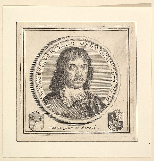 Bust of Hollar in a Circular Frame (published in Vertue's, Description of the Works of the Ingenious Delineator & Engraver, Wenceslaus Hollar)