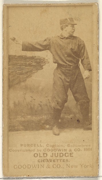 Purcell, Captain, Baltimore Orioles, from the Old Judge series (N172) for Old Judge Cigarettes