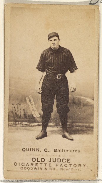Quinn, Catcher, Baltimore Orioles, from the Old Judge series (N172) for Old Judge Cigarettes
