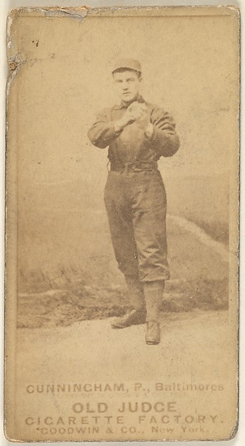 Cunningham, Pitcher, Baltimore Orioles, from the Old Judge series (N172) for Old Judge Cigarettes