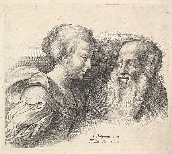 An Old Man and a Girl by Wenceslaus Hollar, The Metropolitan Museum of Art