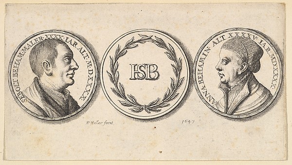 Medallions with portraits of Sebald Beham and Anna Beham