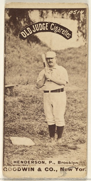 Henderson, Pitcher, Brooklyn, from the Old Judge series (N172) for Old Judge Cigarettes