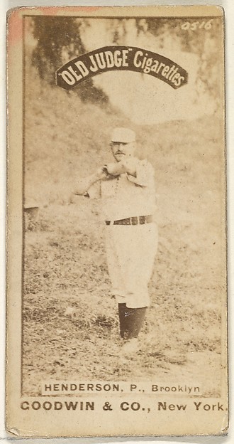 Henderson, Pitcher, Brooklyn, from the Old Judge series (N172) for Old Judge Cigarettes