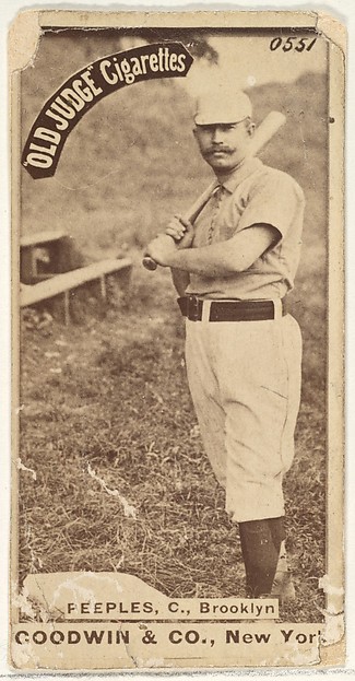 Peeples, Catcher, Brooklyn, from the Old Judge series (N172) for Old Judge Cigarettes