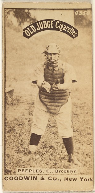 Peeples, Catcher, Brooklyn, from the Old Judge series (N172) for Old Judge Cigarettes
