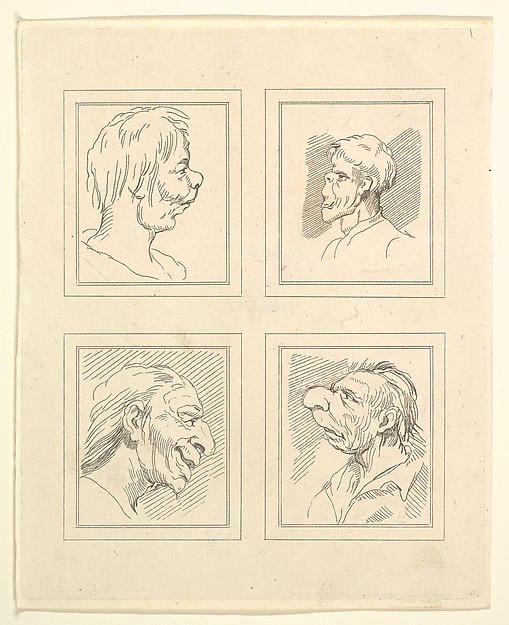 Characaturas by Leonardo da Vinci from Drawings by Wincelslaus (sic)  Hollar out of the/ Portland Museum, published as the act directs Nov. 1. 1786 by/ John Clarke. N. 291 Strand, Price 15 in Boards