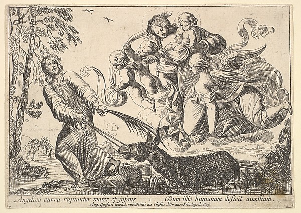 Angels Lifting Virgin and Child, from "Episodes from the New Testament" by Pierre Brebiette