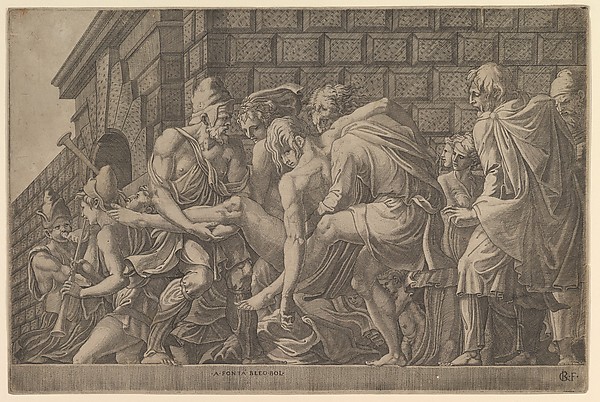 The Wounded Paris Carried from the Field of Battle