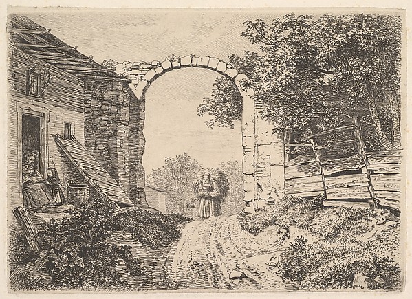 Girl with a Load of Hay, Outside of Thorbogen