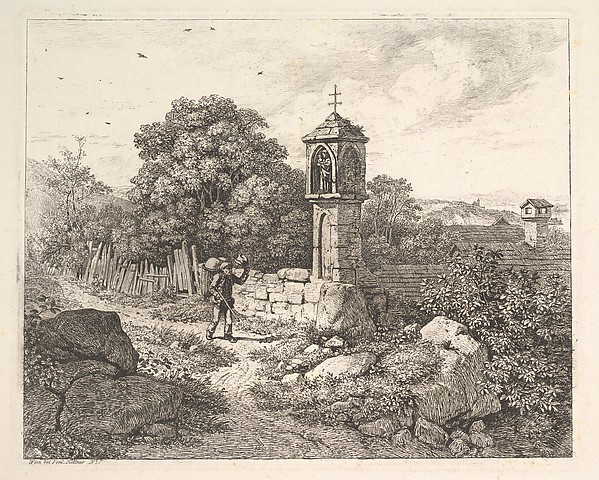 A Peasant Greeting the Statue of Mary