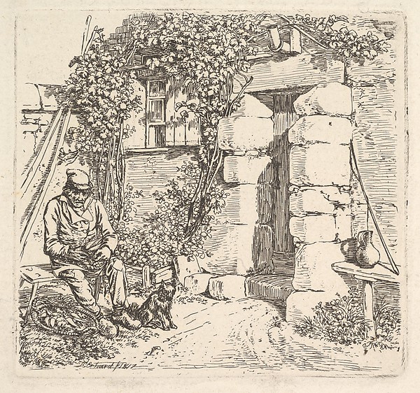 The Old Man and his Pomeranian Dog