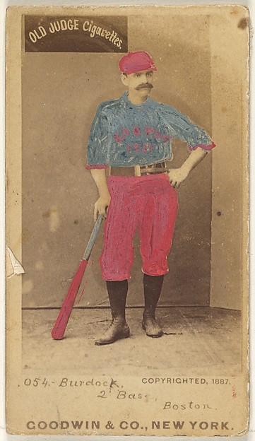 Burdock, 2nd Base, Boston, from the Old Judge series (N172) for Old Judge Cigarettes